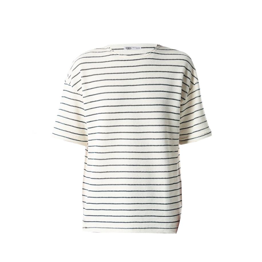 VAMOS CLO Shirt crème / groen Bruin