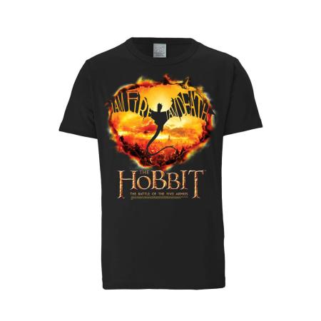 LOGOSHIRT Shirt Hobbit - I Am Fire I Am Death oranje / rood / zwart