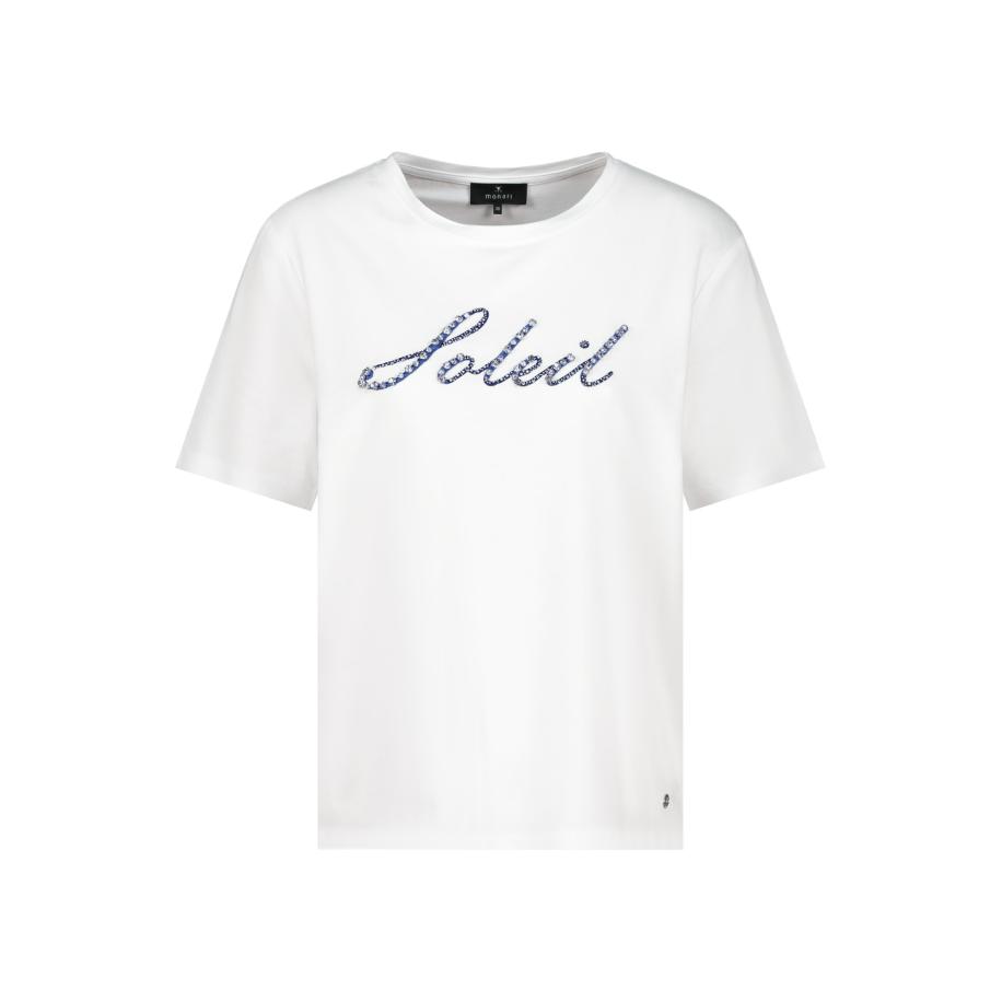 Monari monari Shirt blauw / transparant / wit -