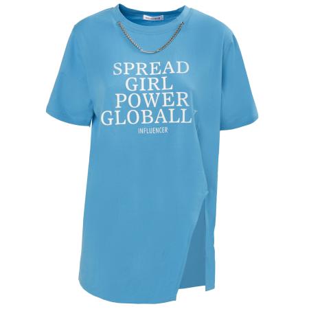 Influencer Influencer Shirt azuur / wit