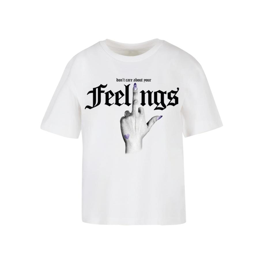 Miss Tee Shirt Dont Care grijs / zwart / wit Wit