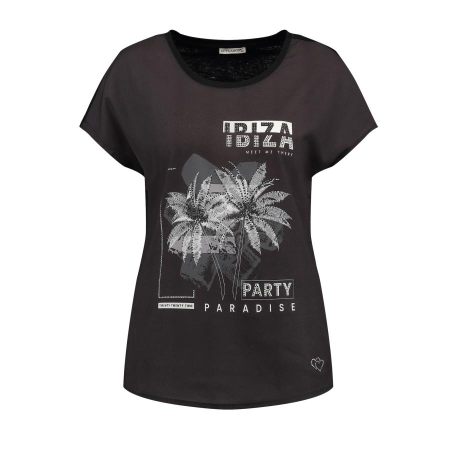 Key Largo Key Largo Shirt Ibiza lichtgrijs / zwart / wit -
