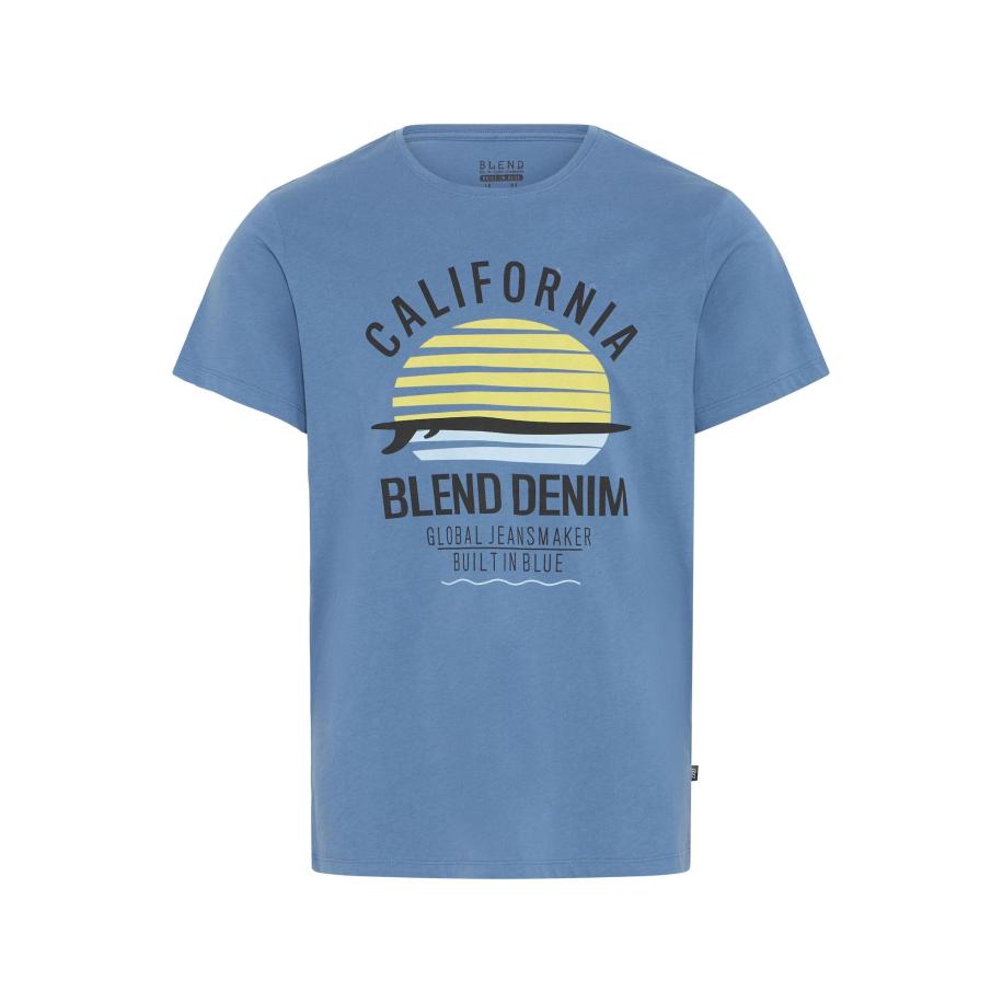 Blend BLEND Shirt Califo blauw / geel / zwart -