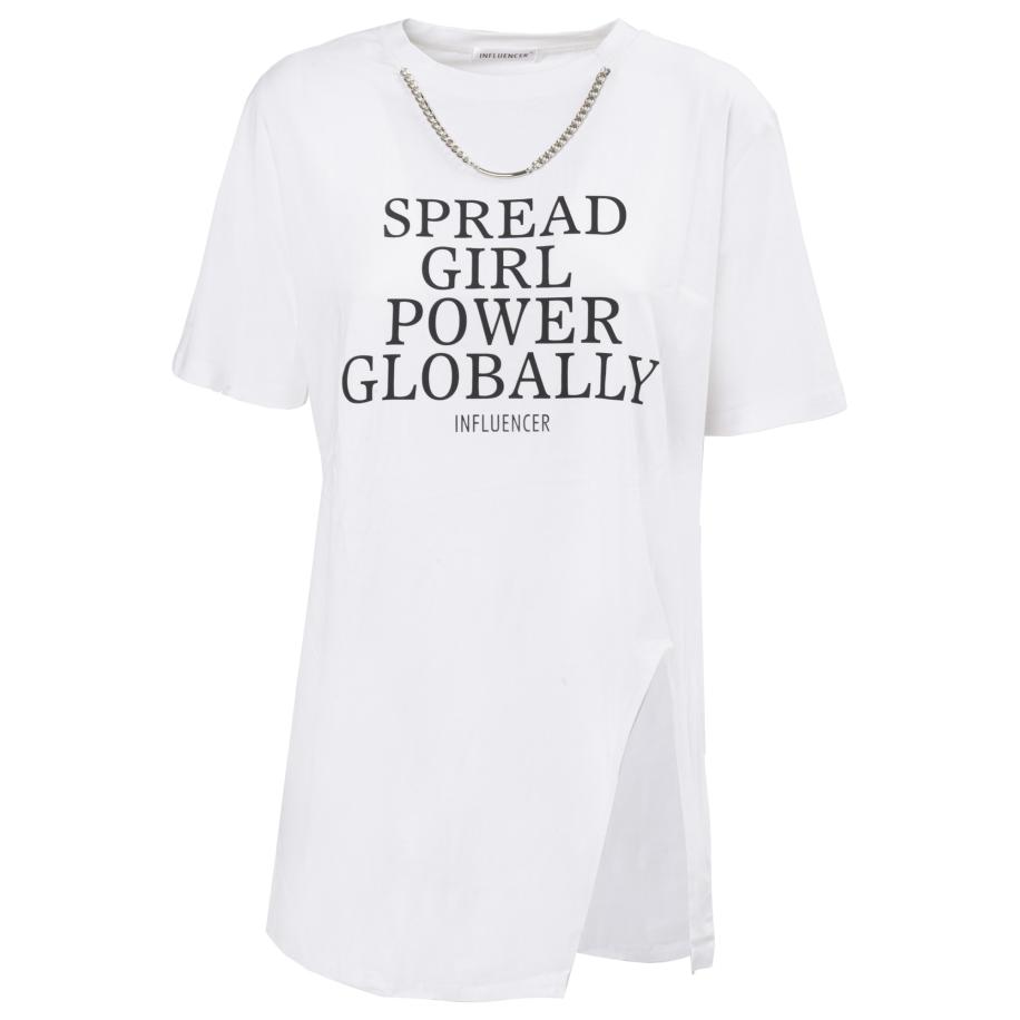 Influencer Influencer Shirt zwart / wit -