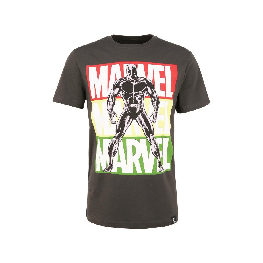 Recovered Recovered Shirt Marvel Black Panther Pop Art zwart -