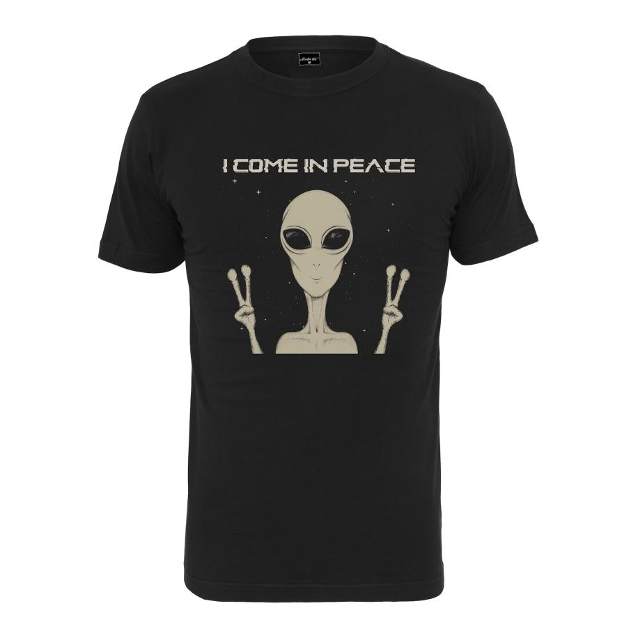 mister tee MT Men Shirt I Come In Peace crème / zwart -
