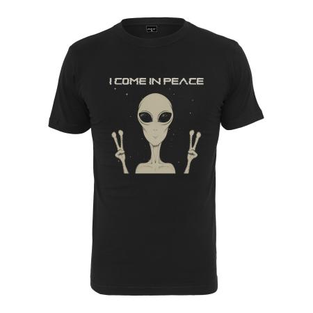 mister tee MT Men Shirt I Come In Peace crème / zwart