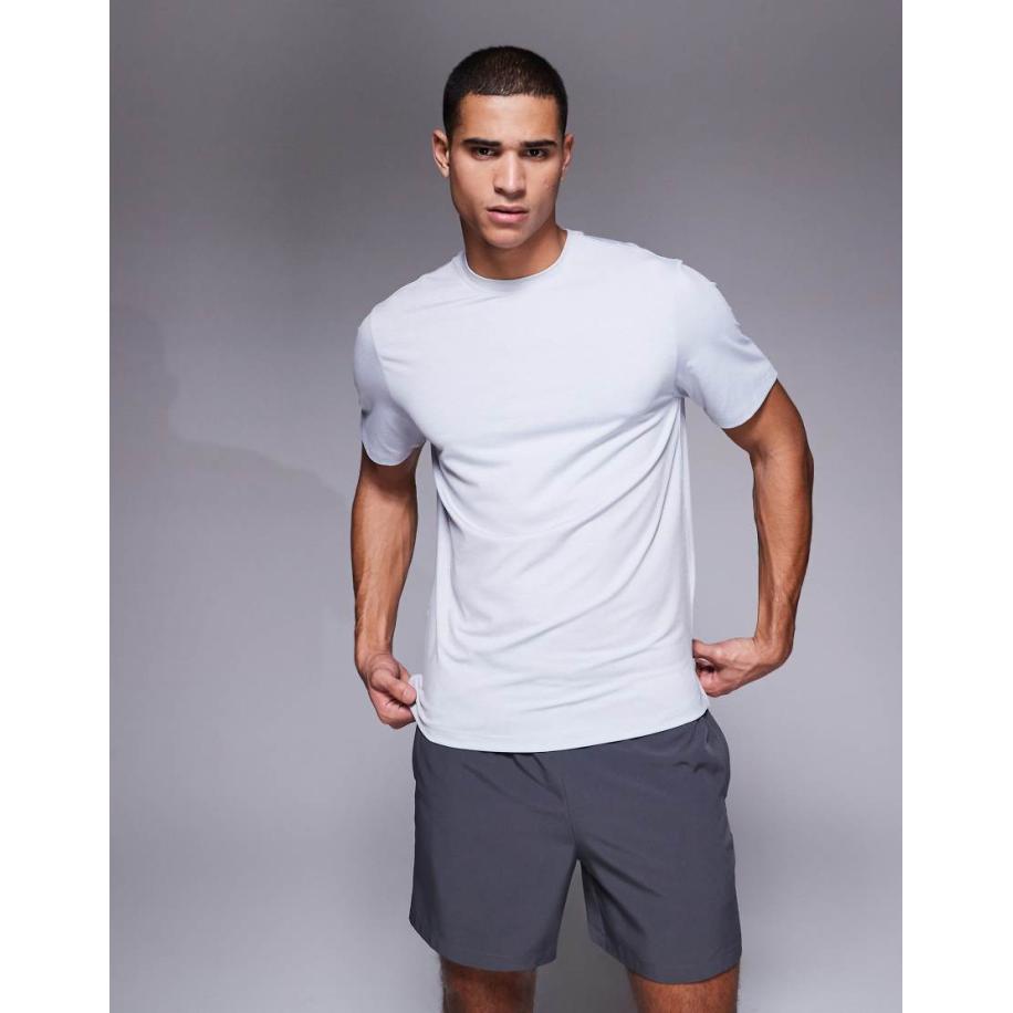 4505 - Sneldrogend oversized trainingsshirt met rechte pasvorm in gemêleerd grijs Grijs