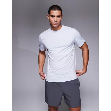 4505 - Sneldrogend oversized trainingsshirt met rechte pasvorm in gemêleerd grijs