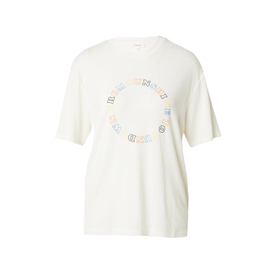 s.Oliver Shirt geel / oranje / zwart / natuurwit Wit