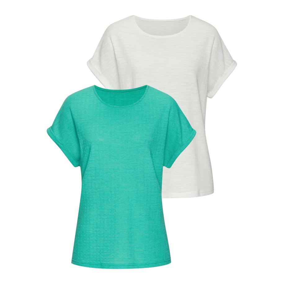 VIVANCE VIVANCE Shirt turquoise / wit -