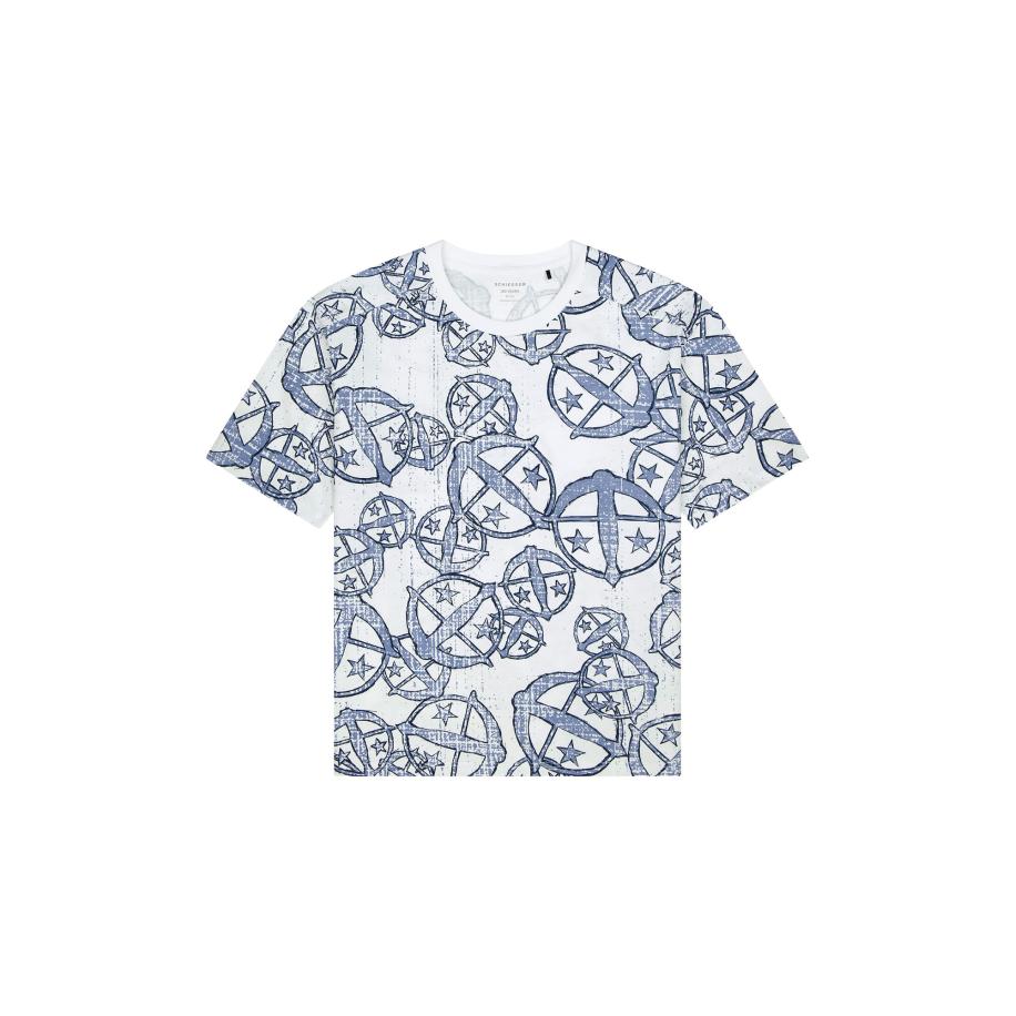 Schiesser SCHIESSER Shirt SCHIESSER 150 YEARS blauw / wit -