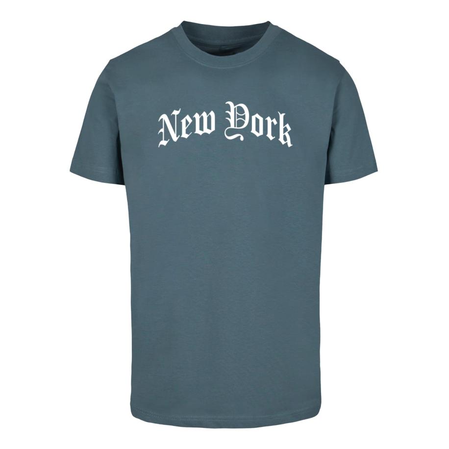 Mister Tee Shirt New York smoky blue / wit Blauw