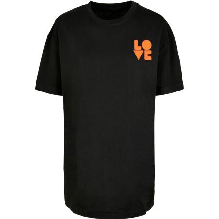 Merchcode Merchcode Oversized shirt Hugs & Love - Love oranje / zwart
