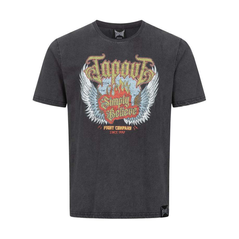 Tapout Tapout Shirt Dellano limoen / grijs / lichtrood / wit -
