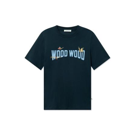 WOOD WOOD Shirt WWBobby nachtblauw / lichtblauw / geel / rosa / zwart