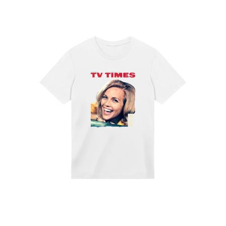 F4NT4STIC F4NT4STIC Shirt TV Times Honor Blackman 1964 Cover beige / blauw / rood / wit