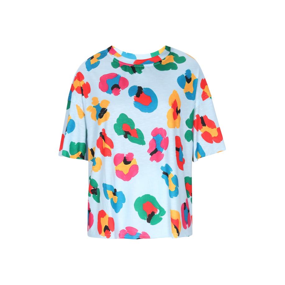 NALLY NALLY Shirt lichtblauw / goudgeel / jade groen / pink -