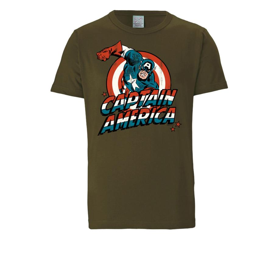 LOGOSHIRT Shirt blauw / olijfgroen / rood / wit Groen