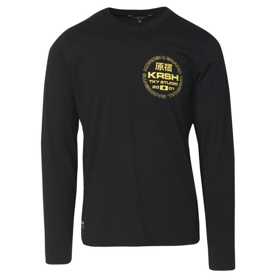 KOROSHI KOROSHI Shirt geel / zwart -