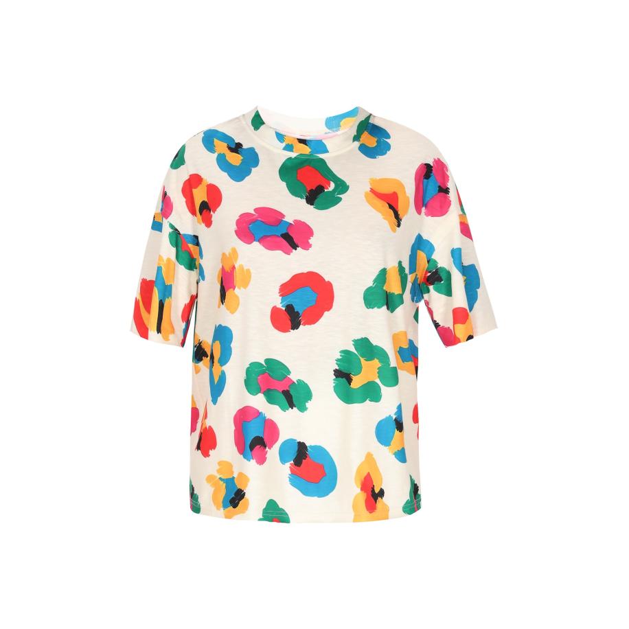 NALLY NALLY Shirt Fashion Look crème / lichtblauw / geel / knalrood -