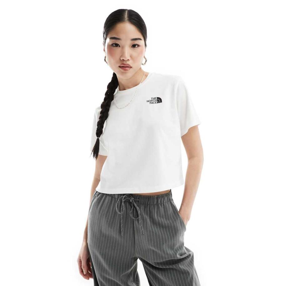 The North Face Simple Dome Cropped T-shirt met logo in wit Wit