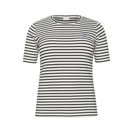 KAFFE CURVE Shirt Lia blauw / zwart / wit