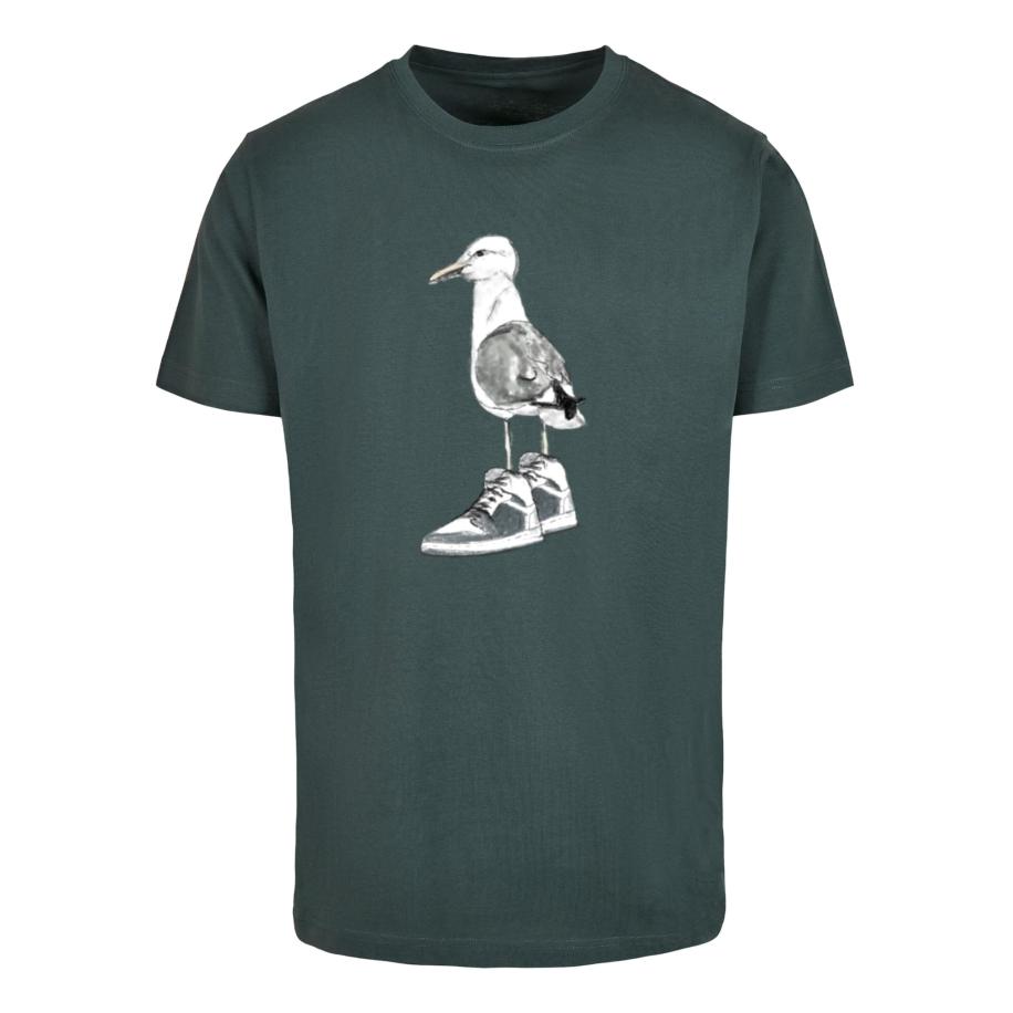 Mister Tee Shirt donkergroen / zwart / wit Groen