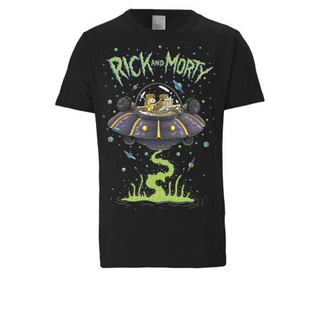LOGOSHIRT Shirt Rick & Morty - Raumschiff zwart