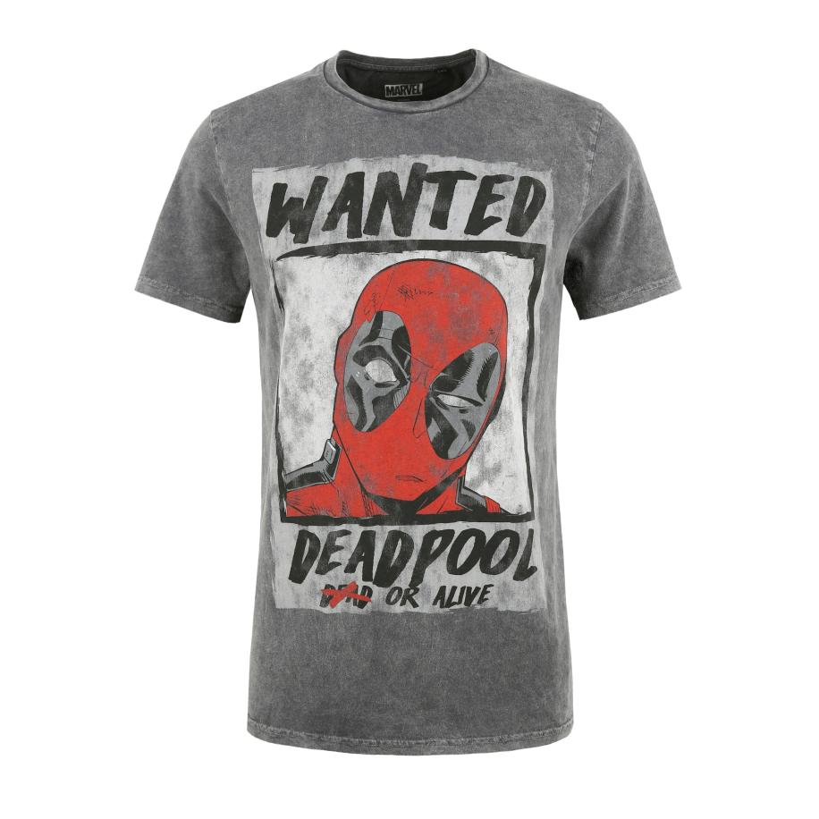 Recovered Recovered Shirt Deadpool Wanted Poster grijs -