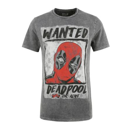 Recovered Recovered Shirt Deadpool Wanted Poster grijs