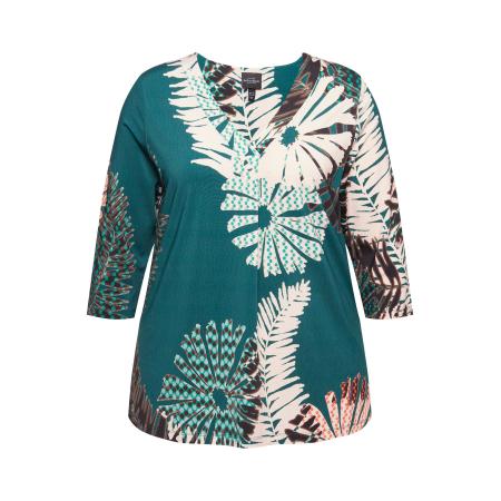 Ulla Popken Ulla Popken Shirt bruin / groen / wit