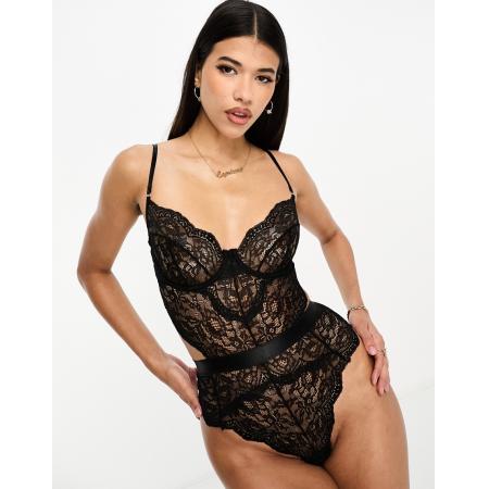 Ann Summers Hold Me Tight Kanten body met beugel in zwart