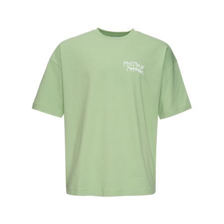 Multiply Apparel Shirt Banderole pastelgroen / zwart / wit