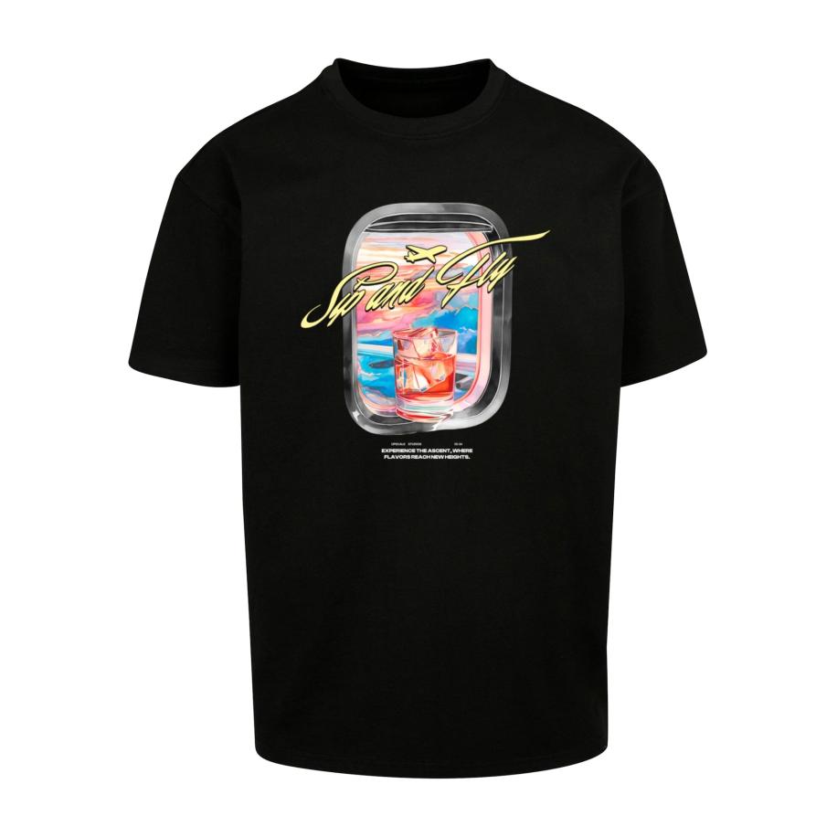 mister tee MT Upscale Shirt Sip&Fly blauw / geel / zwart / wit -