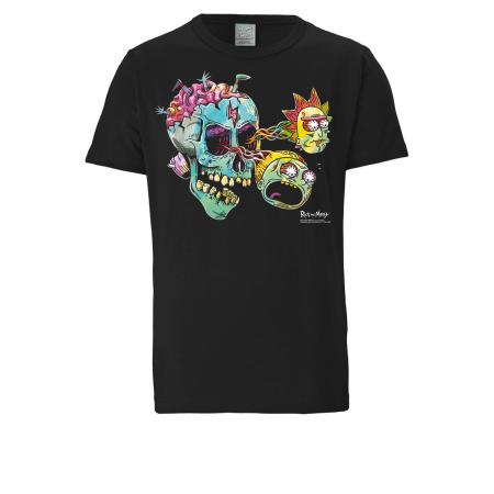 LOGOSHIRT Shirt Rick & Morty - Skull zwart