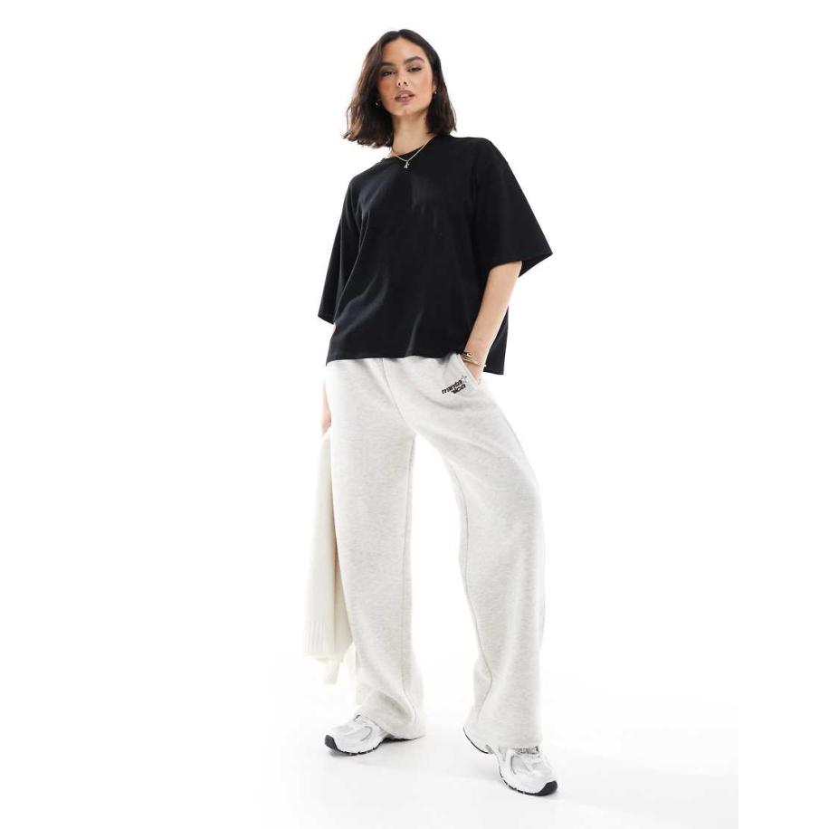 Monki Recht T-shirt van zware stof in zwart Zwart