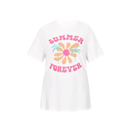 Usha usha FESTIVAL Shirt Fashion Look turquoise / mandarijn / lichtroze / wit