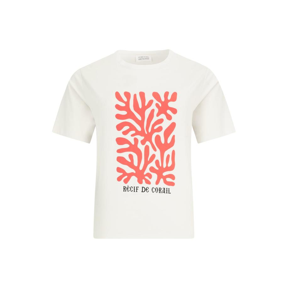 Guido Maria Kretschmer Women Shirt Cora oranje / zwart / wit Wit