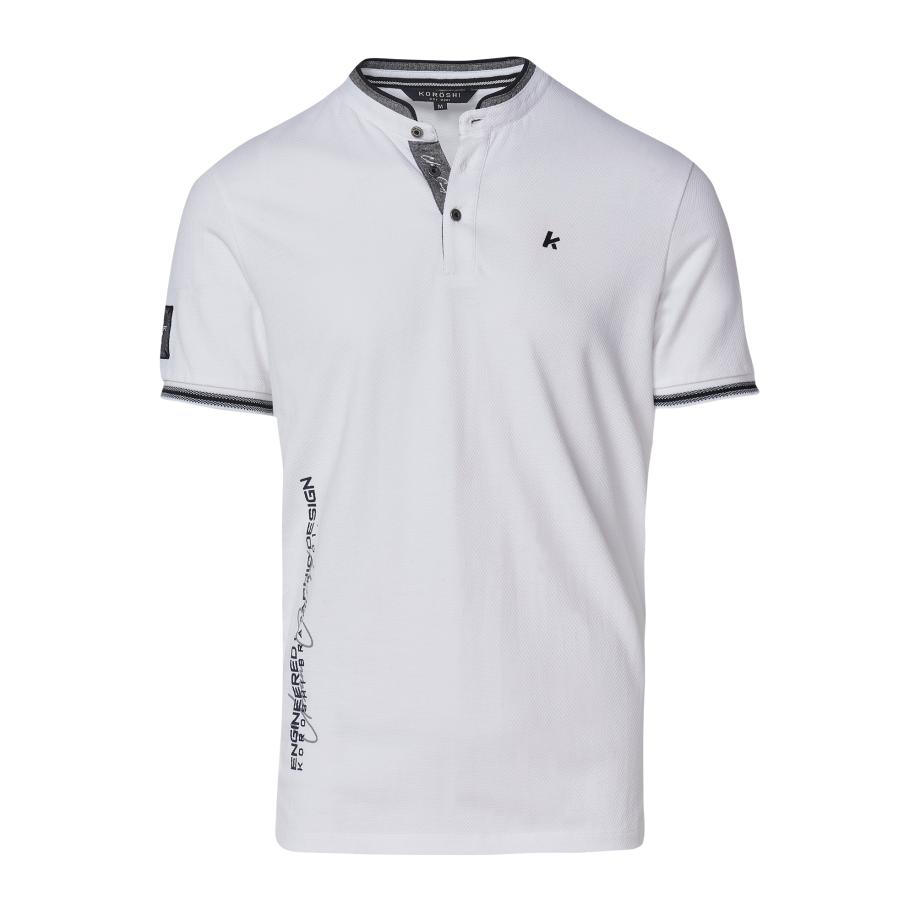 KOROSHI KOROSHI Shirt royal blue/koningsblauw / wit -