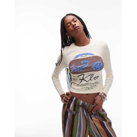 Topshop Baby T-shirt met lange mouwen en gelicentieerde grafische Paul Klee-print in geel