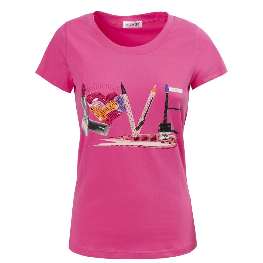 Influencer Influencer Shirt Love gemengde kleuren / pink -