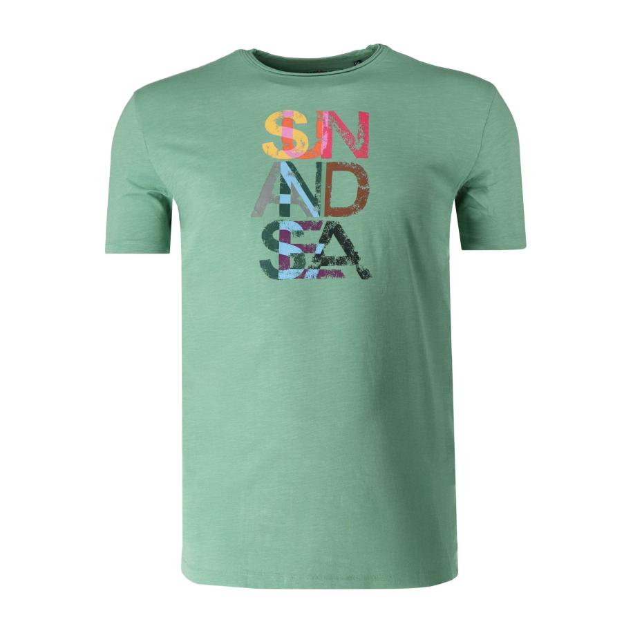 Marvelis Casual T-Shirt ronde hals groen, Bedrukt Groen