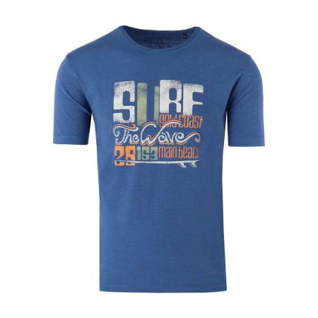 Marvelis Casual T-Shirt ronde hals kobalt, Bedrukt