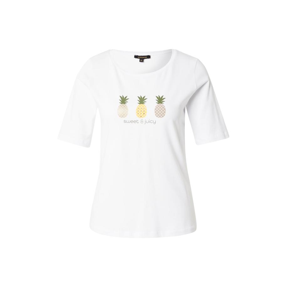 More & More MORE & MORE Shirt geel / taupe / groen / wit -