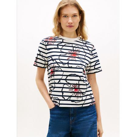 Tommy Hilfiger Interlock T-Shirt Met Bloemenprint