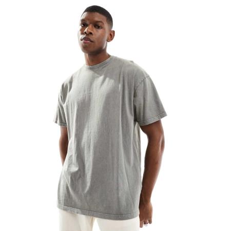 Threadbare - Oversized T-shirt met acid wash-Grijs