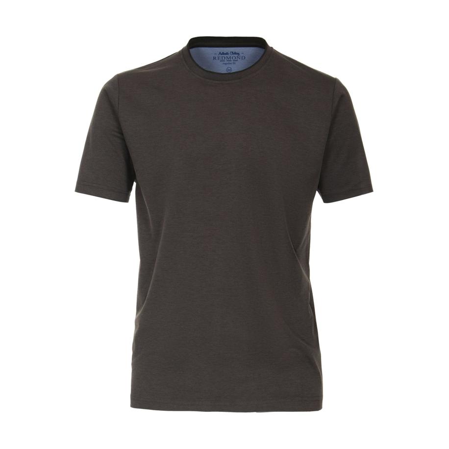 Redmond T-Shirt ronde hals grijs, Effen Grijs
