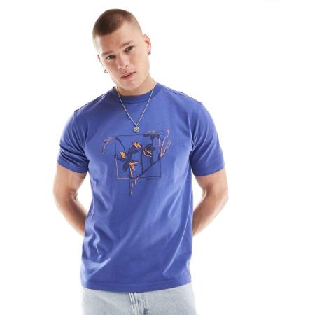 PS Paul Smith - T-shirt met print van bloem in blauw