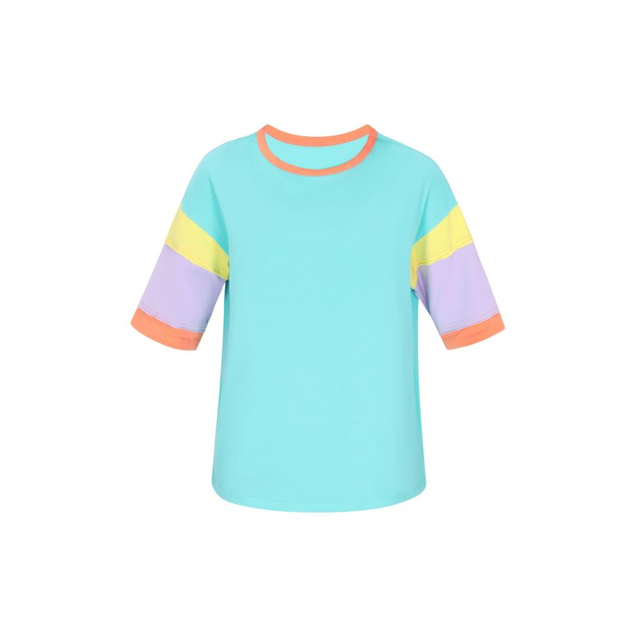 NALLY NALLY Shirt Fashion Look turquoise / geel / lila / oranje -